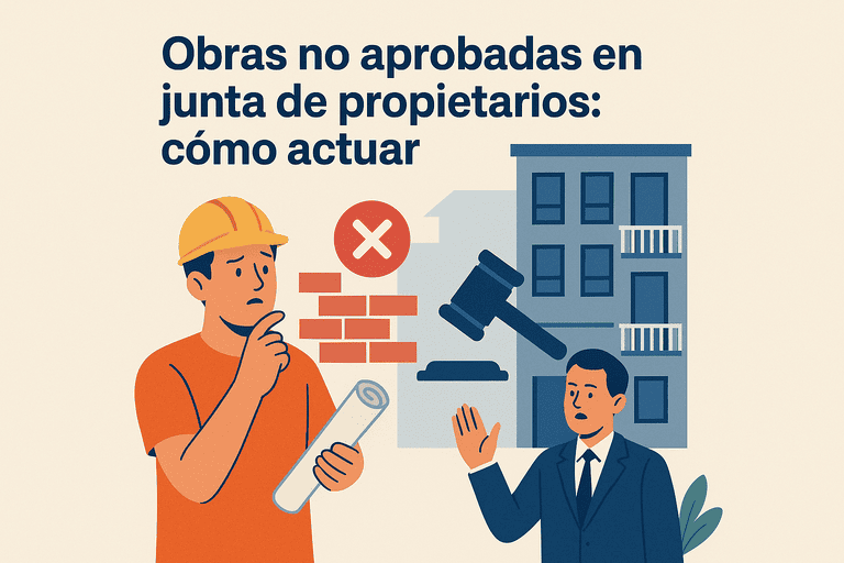 Obras no aprobadas en junta de propietarios aparece obrero y juez