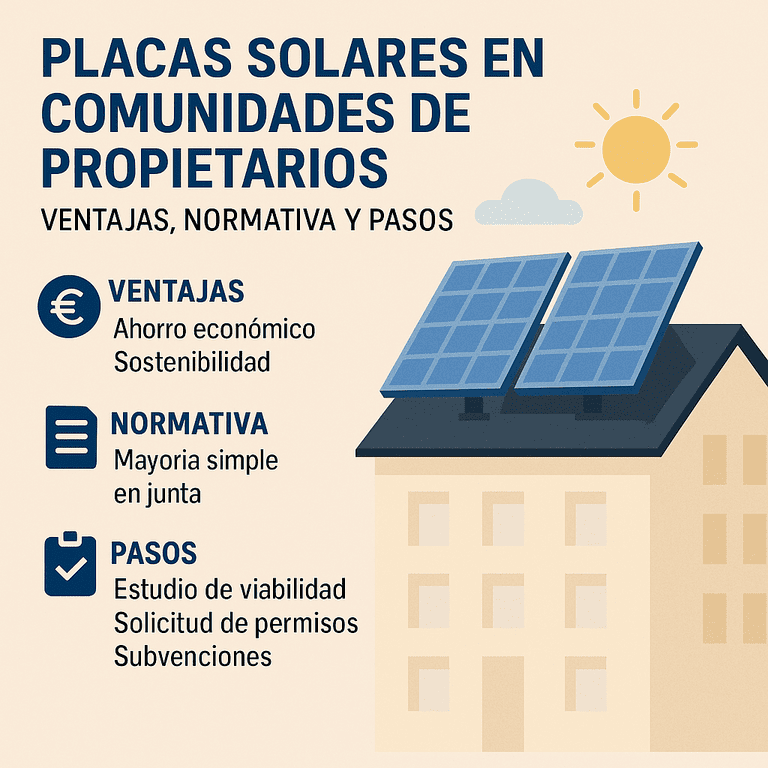 Placas solares en comunidades de propietarios, aparecen placas solares