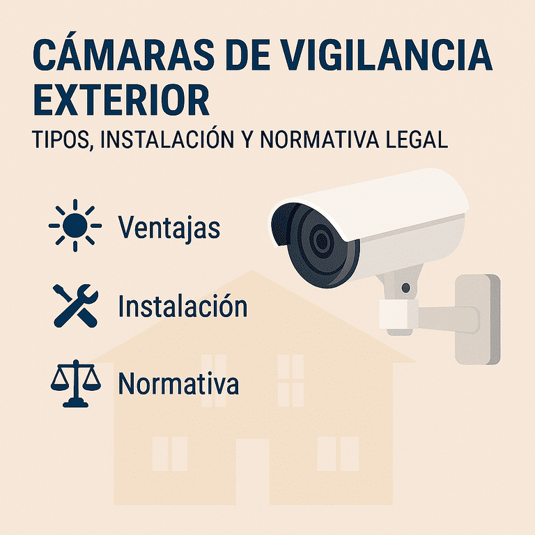Cámaras de vigilancia exterior, aparece una camara de seguriodad