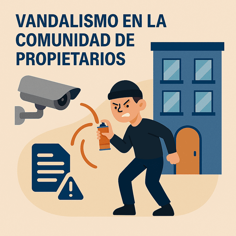 Vandalismo comunidad de propietarios, chico haciendo graffiti