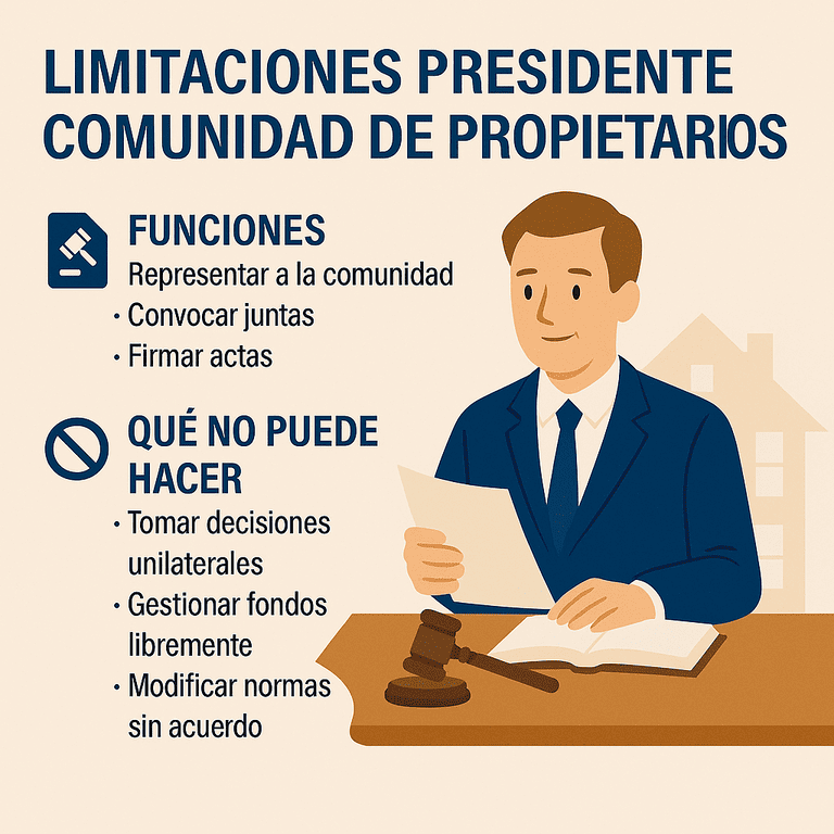 limitaciones presidente comunidad de propietarios adminventa, aparece el presidente